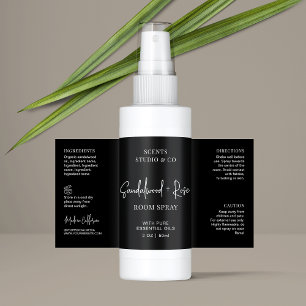 Wrapper för Modern Black Script Room Spray Flaska Fraktsedel