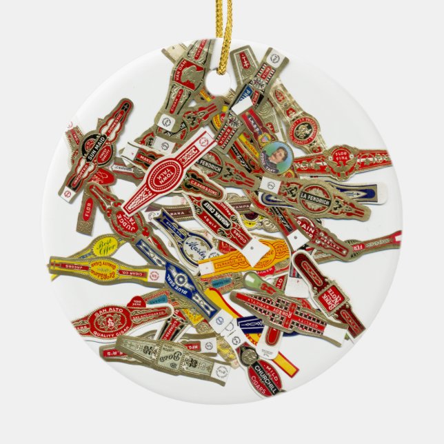 Wrappers-Cigar Ring Julgransprydnad Keramik (Framsidan)