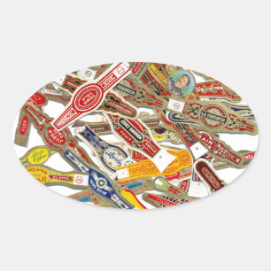 Wrappers-Cigar Ring Ovalt Klistermärke