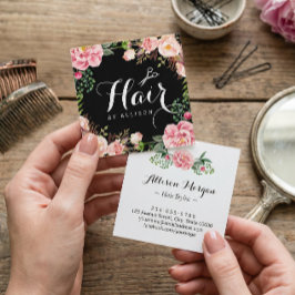 Wrapping av Blommigten Hair Stylist Hairdresser Sc Fyrkantigt Visitkort