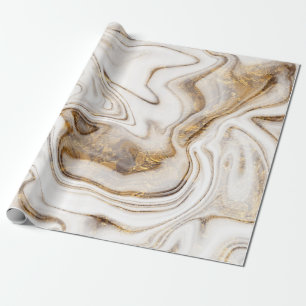 Wrapping av coola White Guld Marble Struktur Presentpapper
