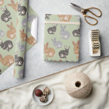 Wrapping av Cute Rabbit Mönster Neutralt Färg