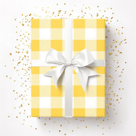 Wrapping av gult White Play Mönster Presentpapper