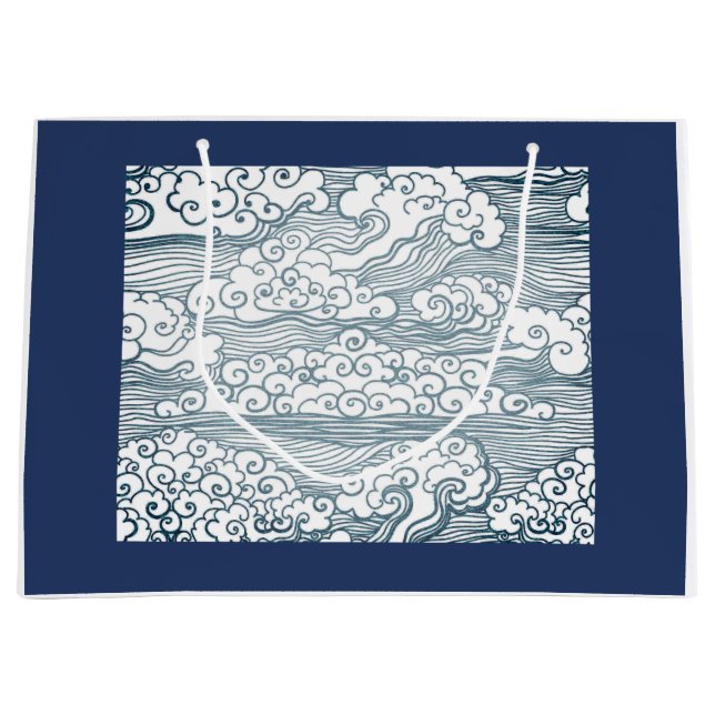 WRAPPING BAG MED JAPANESE WAVE MÖNSTER (Framsidan)