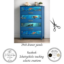 Wrapping Decoupage 3 Coastal Sea Turtles Paper 