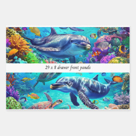 Wrapping Decoupage 3 Sea World Dolphin Drawer 