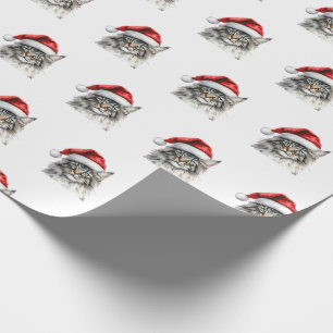 Wrapping  - Festive Maine Coon vid jul Presentpapper