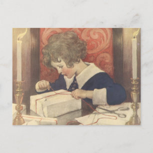 Wrapping Julklapp, Jessie Willcox Smith Helg Vykort