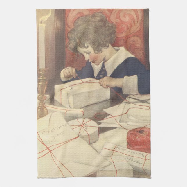 Wrapping Julklapp, Jessie Willcox Smith Kökshandduk (Vertikal)