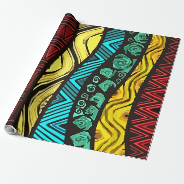 wrapping paper - african print presentpapper (Utrullad)