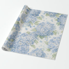 Wrapping Paper | Blue Hydrangea Flowers Gift Wrap Presentpapper
