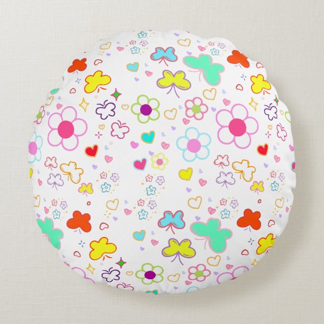 Wrapping paper design for gift rund kudde (Framsidan)