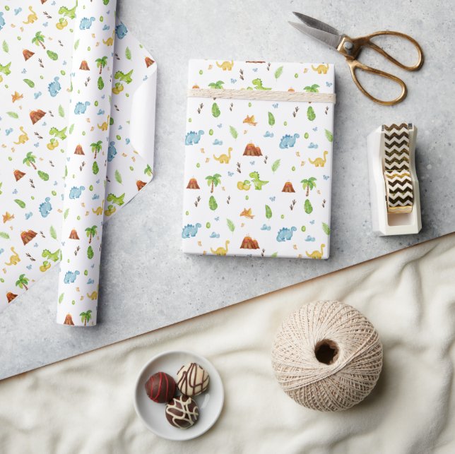 Wrapping Paper - Dinosaurs And Volcanoes Presentpapper (Hantverk)