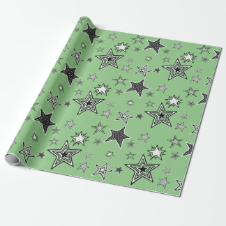 Wrapping Paper. Green. KtK. Stars Presentpapper