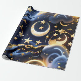 Wrapping Paper – Luxury Celestial Moon Phases Presentpapper