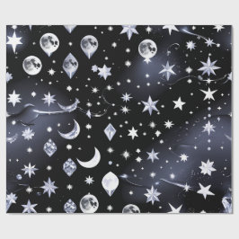 Wrapping Paper - Luxury Onyx Celestial Moon Presentpapper