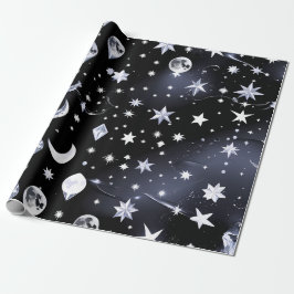 Wrapping Paper - Luxury Onyx Celestial Moon Presentpapper