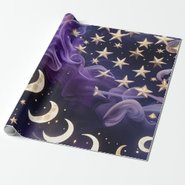 Wrapping Paper – Luxury Royal Amethyst Celestial Presentpapper