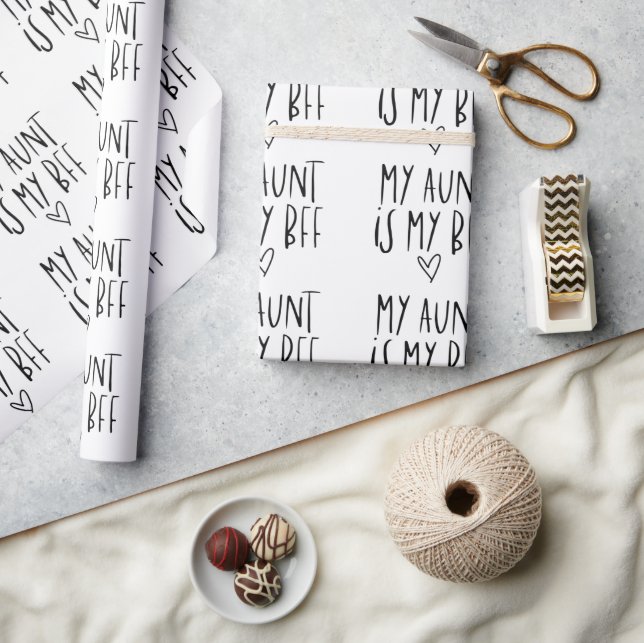 Wrapping Paper - My Aunt Is My BFF Presentpapper (Hantverk)