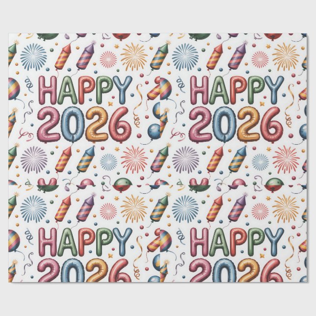 Wrapping Paper-New Year 2026 Presentpapper (Platt)