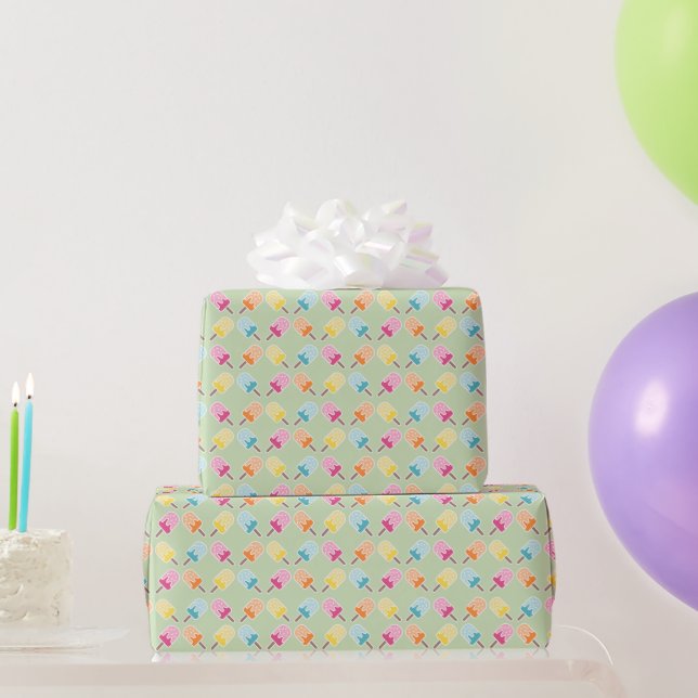 Wrapping Paper - Pastel Popsicle Pattern Presentpapper (Festgåvor)