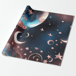 Wrapping Paper – Rose Gold Celestial Moon Presentpapper