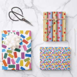 wrapping paper set confetti