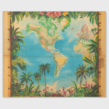 Wrapping Paper-Vintage Atlas Wrapping Paper