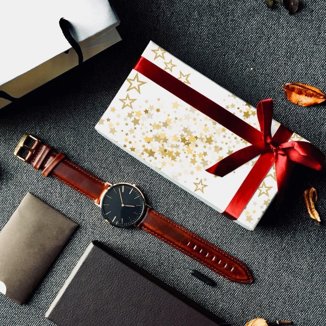 Wrapping Paper with golden stars Presentpapper (Skapare uppladdad)