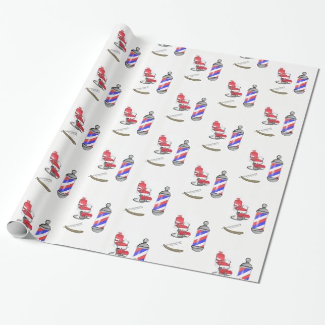 Wrapping Papper Barber Presentpapper (Utrullad)