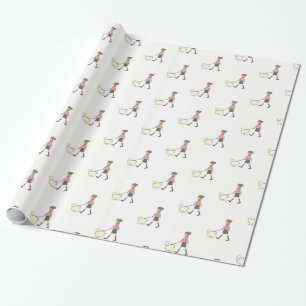 Wrapping papper Dog Walker Presentpapper