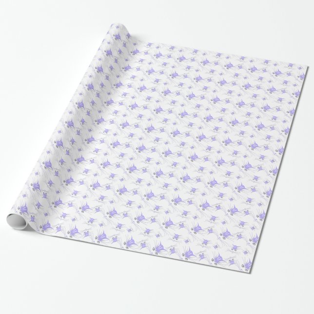 Wrapping Papper för Lavender Kattunge Ansikte Presentpapper (Utrullad)