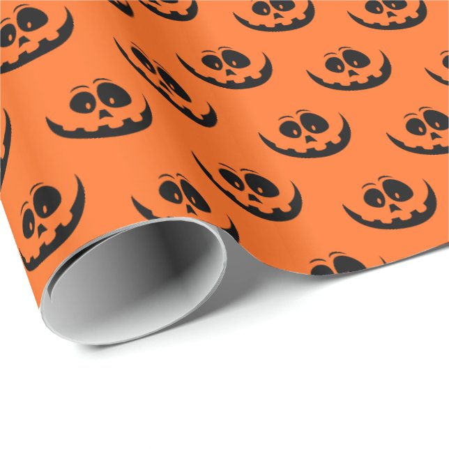 Wrapping Papper-Halloween Pumpkin Ansikte Presentpapper (Rullad Hörn)