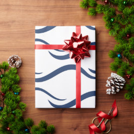 Wrapping Papper JAPANESE NAVY BLUE WAVE MÖNSTER Presentpapper