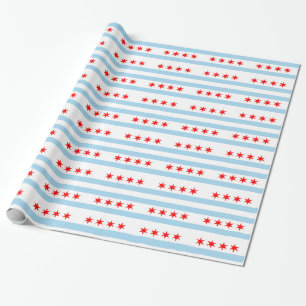 Wrapping papper med Flagga of Chicago Presentpapper