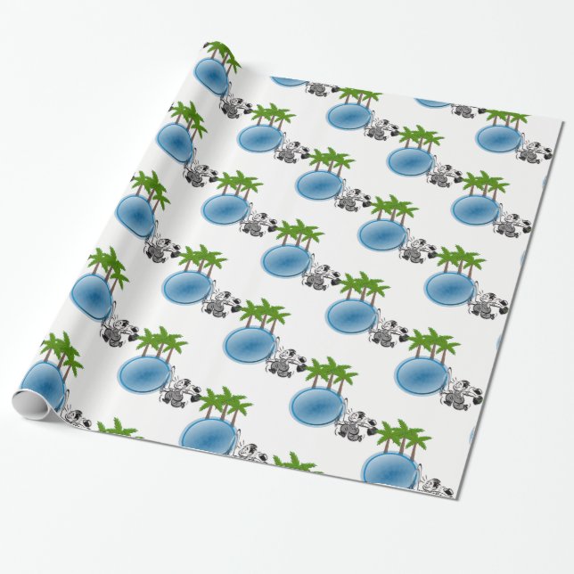 Wrapping Papper Poolman Presentpapper (Utrullad)