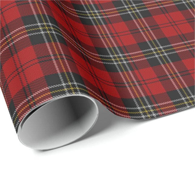 Wrapping Papper - Red Tartan Macferson Klan Presentpapper (Rullad Hörn)