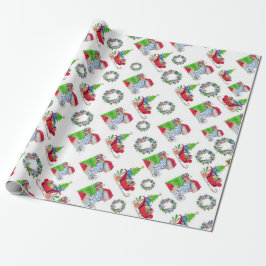 Wrapping Papper Santa and Sleigh Presentpapper