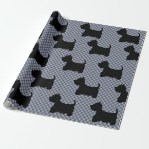 Wrapping Papper - Scottie Hund Tartan Presentpapper