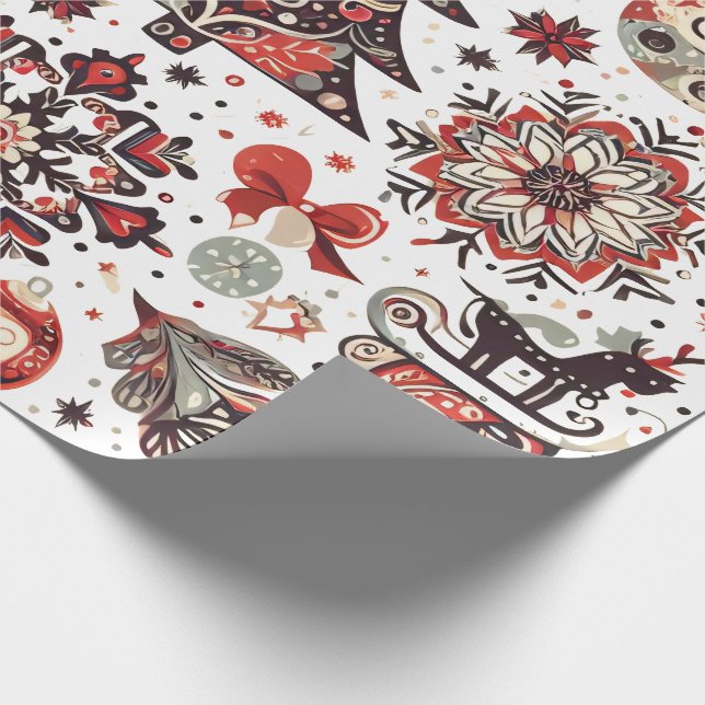 Wrapping with Christmas Motifs n10 Presentpapper (Hörn)
