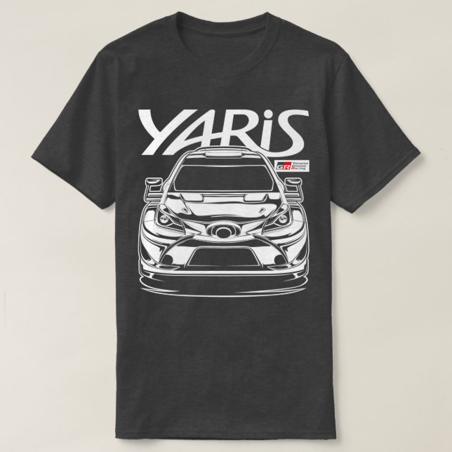WRC Yaris Gazoo Tävla White Print T Shirt (Design framsida)