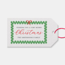 Wreath Framed Holiday Presentetikett