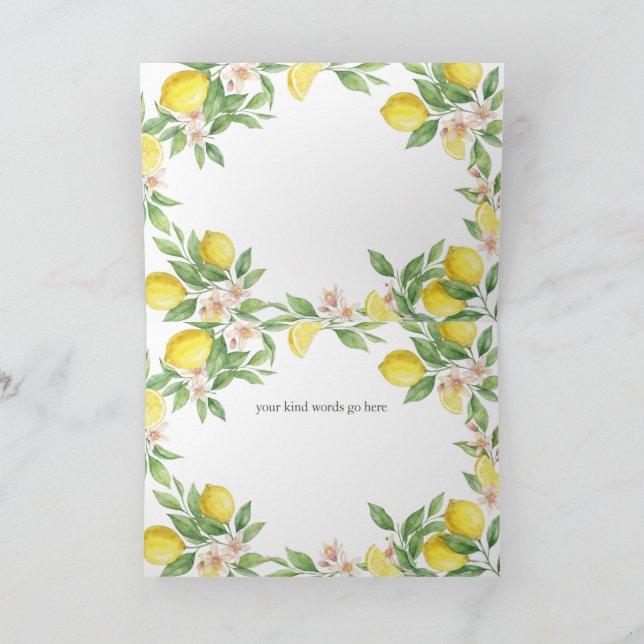Wreath Mediterranean thank you Bridesmaid card Tack Kort (Inuti)