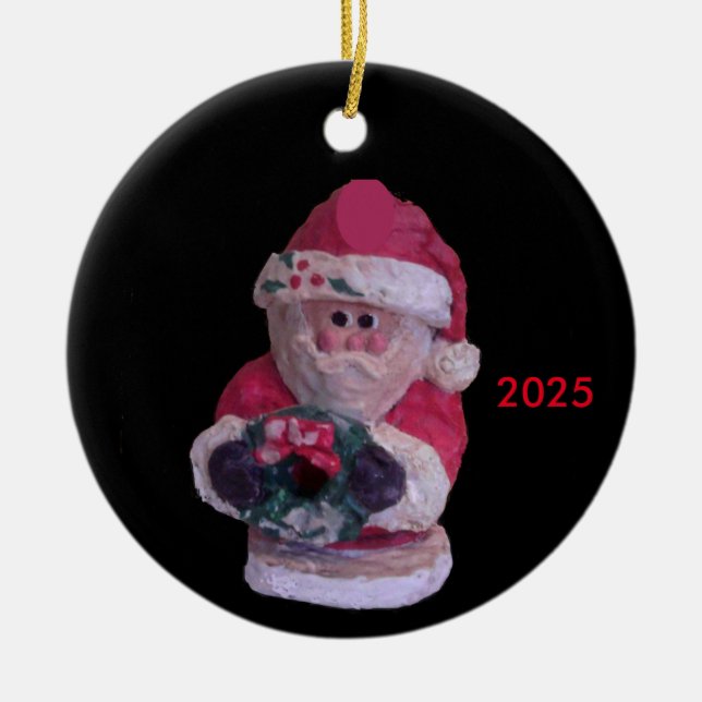 WREATH SANTA 2018 COLLECTOR CHRISTMAS JULGRANSPRYDNAD KERAMIK (Framsidan)