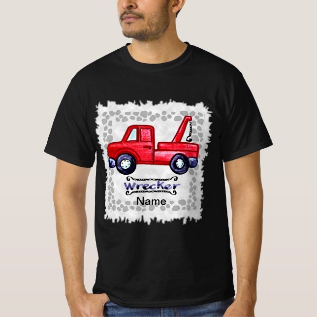 Wrecker Tow Truck T Shirt (Framsida)