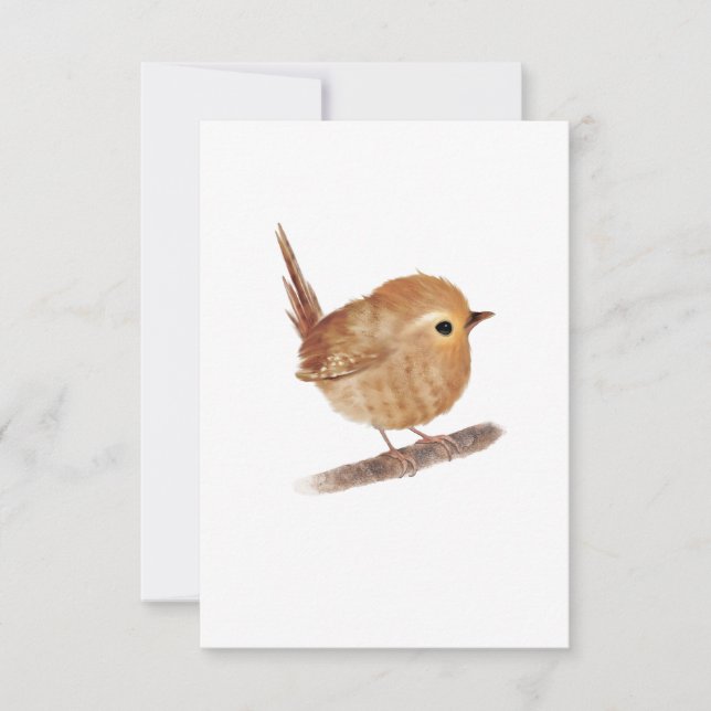 Wren Bird Blank Notecards Tack Kort (Framsida)