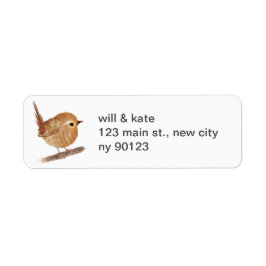 Wren Bird Returetiketters Returadress Etikett