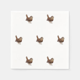 Wren Bird sjunger högt och vackert sång Pappersservett