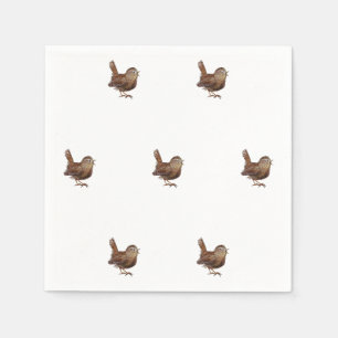 Wren Bird sjunger högt och vackert sång Pappersservett