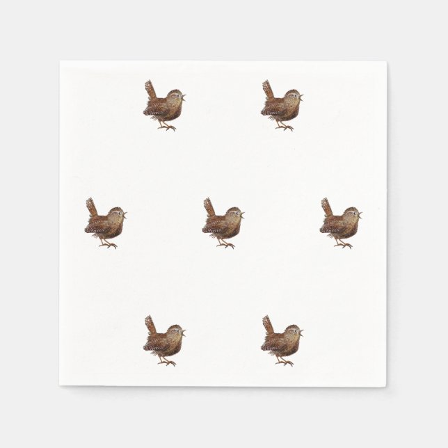 Wren Bird sjunger högt och vackert sång Pappersservett (Framsidan)